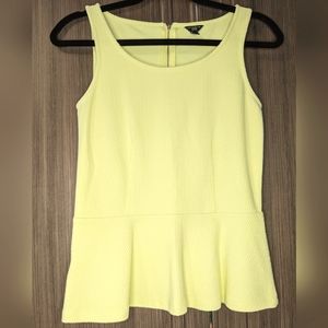 Ann Taylor Petite Chartreuse Sleeveless Blouse, XS
